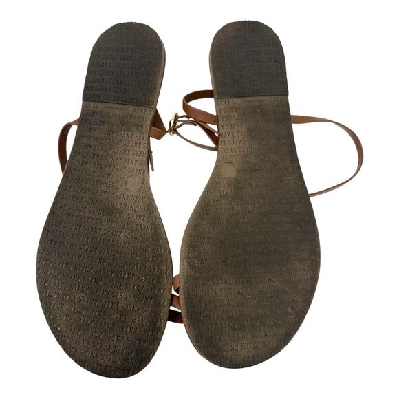 TKEES Brown Leather Strappy Flat Sandals Women’s Size 10 - Picture 7 of 9